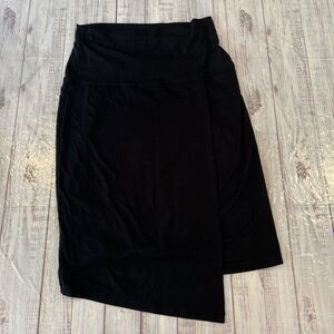 Athleta Knit Black Faux Wrap Pull On Short Skirt Size XS